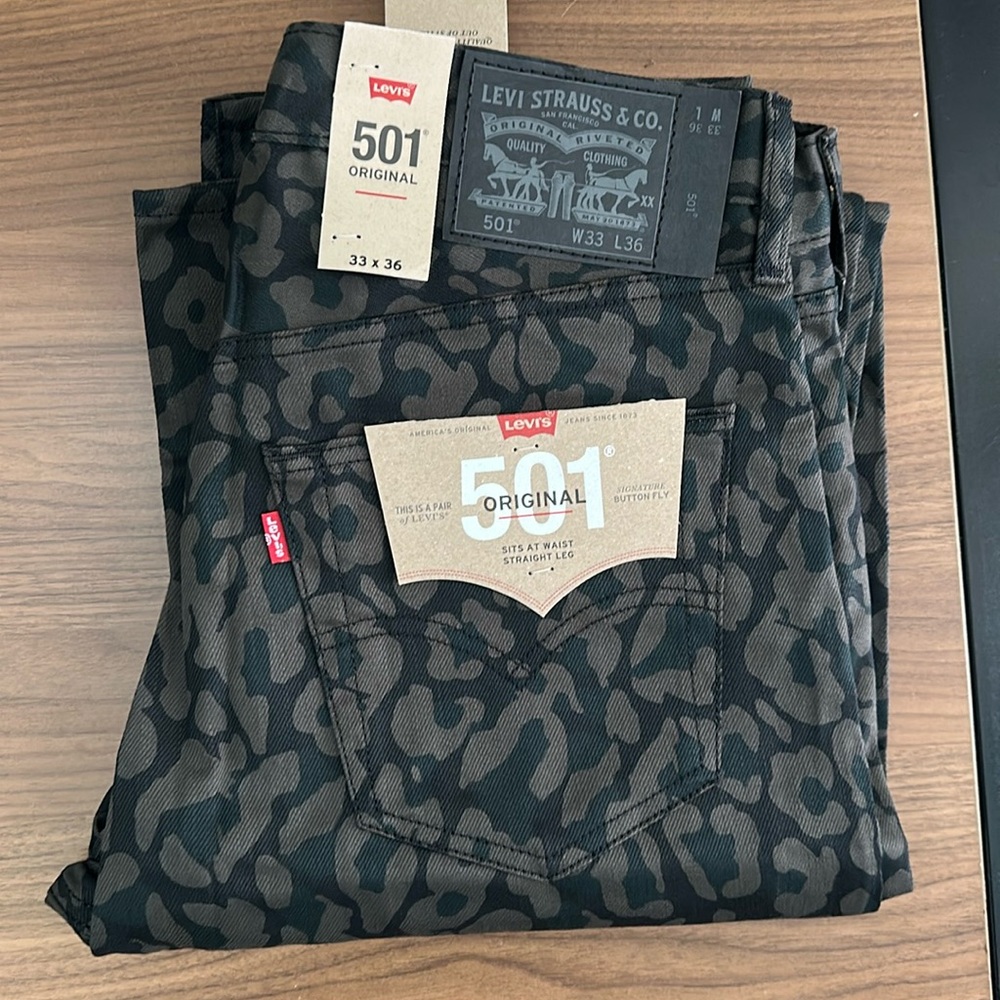 levi's 501 Dark Camo 33x36